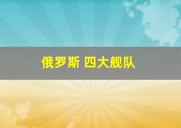 俄罗斯 四大舰队